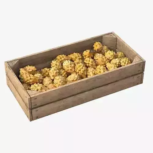 Dragon Fruit Yellow Wooden Crate Low-poly 3D model 6