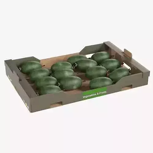 Feijoa Cardboard Fruit Box Low-poly 3D model 6