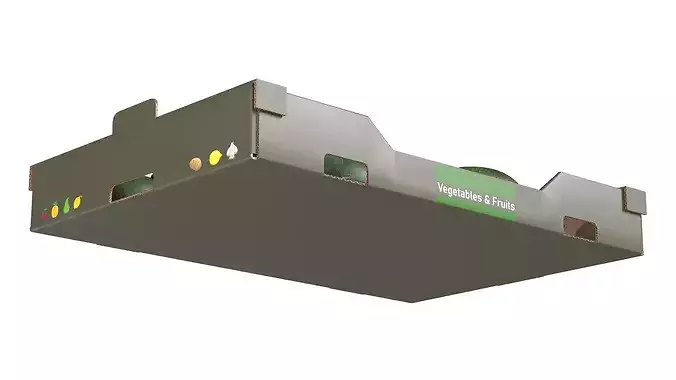 Feijoa Cardboard Fruit Box Low-poly 3D model 5
