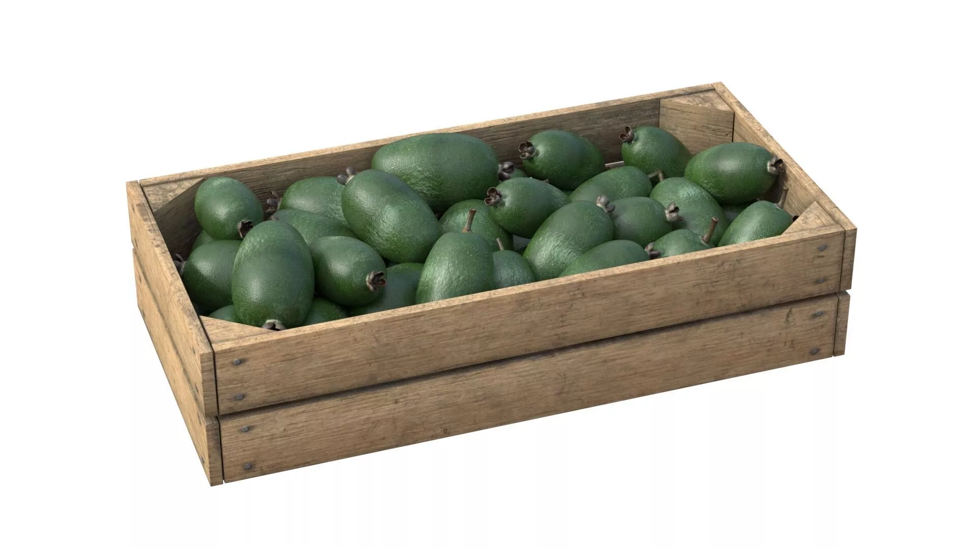 Feijoa Wooden Crate Low-poly 3D model