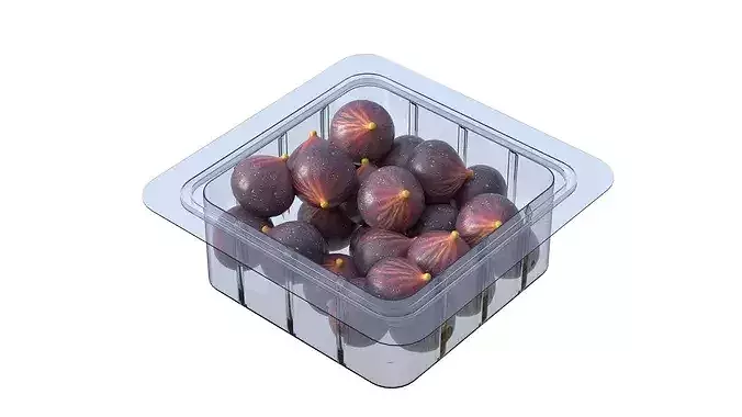 Fig Fruit Box Plastic Transparent Low-poly 3D model 4