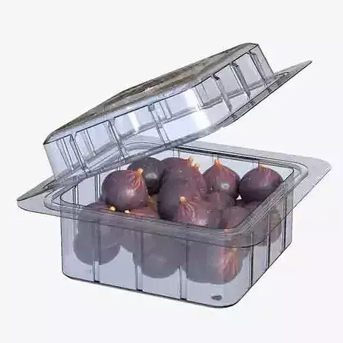 Fig Fruit Box Plastic Transparent Low-poly 3D model 6