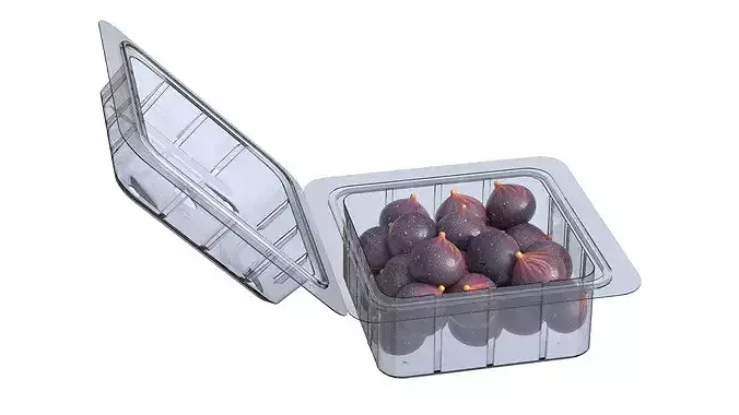 Fig Fruit Box Plastic Transparent Low-poly 3D model 5