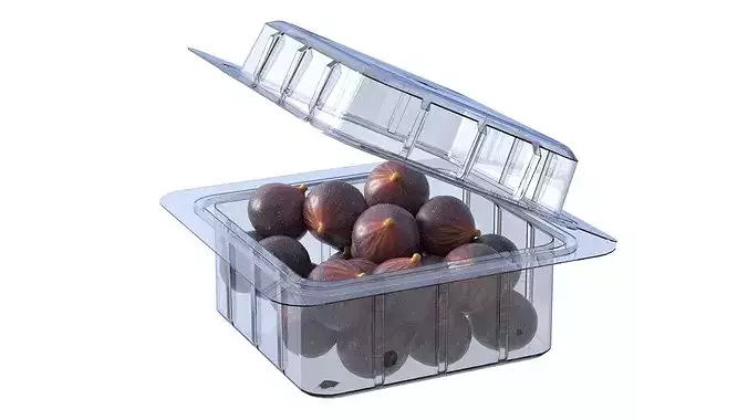 Fig Fruit Box Plastic Transparent Low-poly 3D model 2