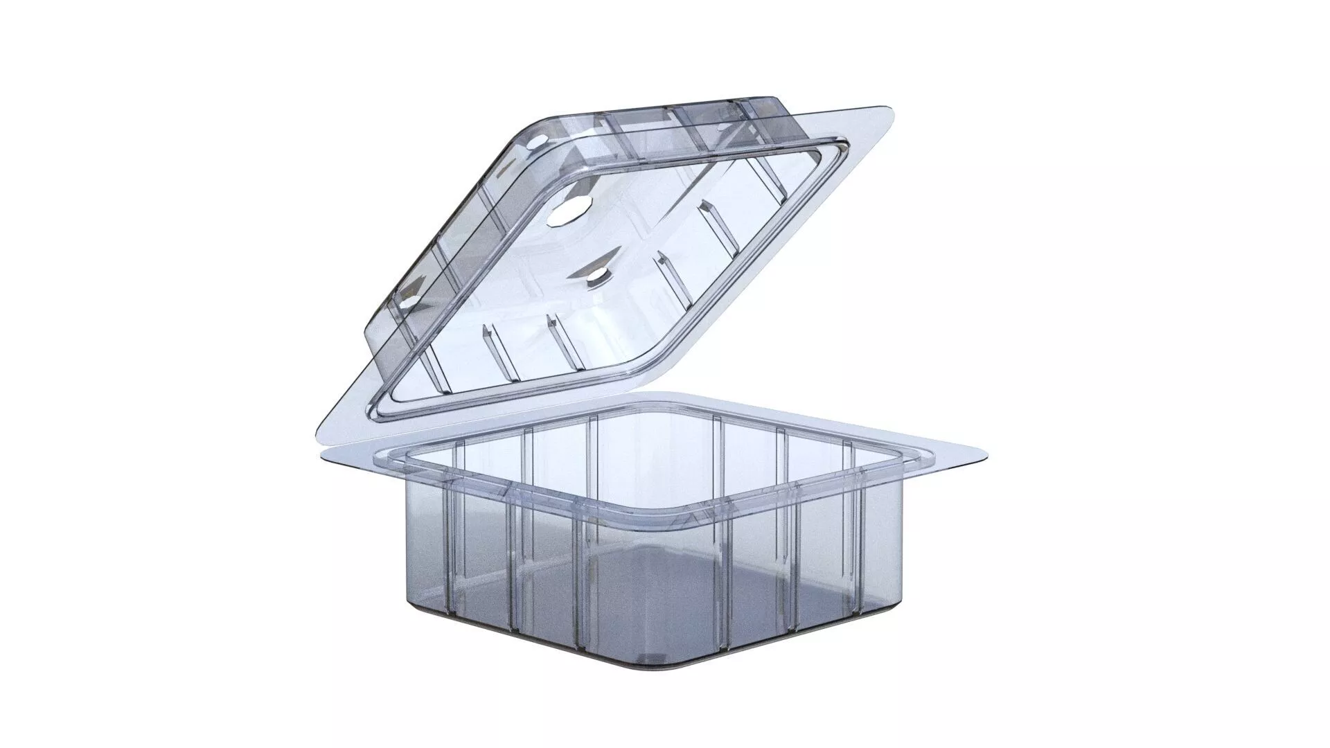 Fruit Box Plastic Transparent Low-poly 3D model