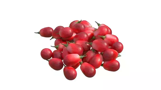 Goji berry Fruit Low-poly 3D model 2