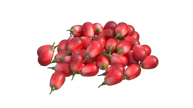 Goji berry Fruit Low-poly 3D model