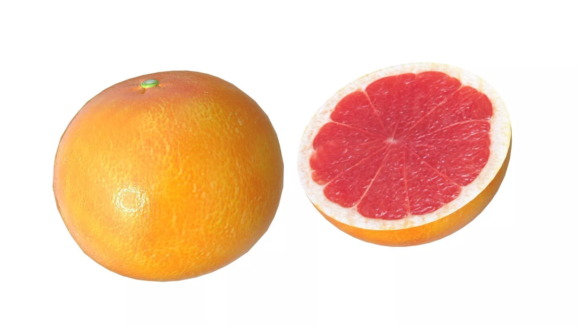 Grapefruit Low-poly 3D model