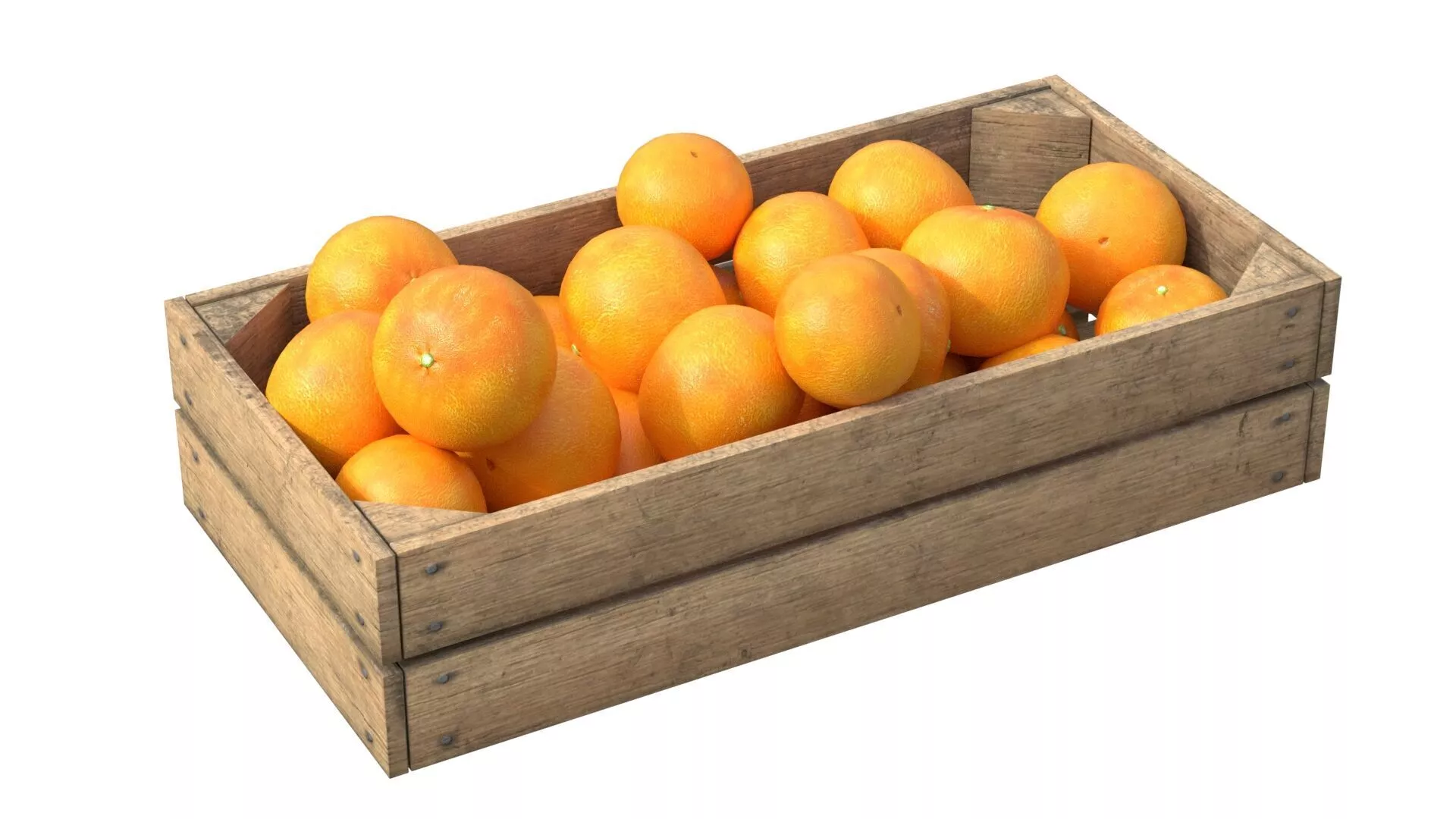 Grapefruit Wooden Crate Low-poly 3D model
