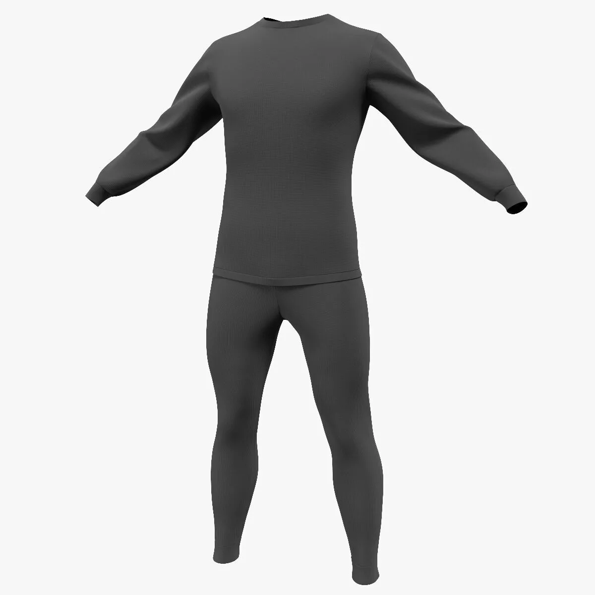 Slim Fit Thermal Suit Black 3D model
