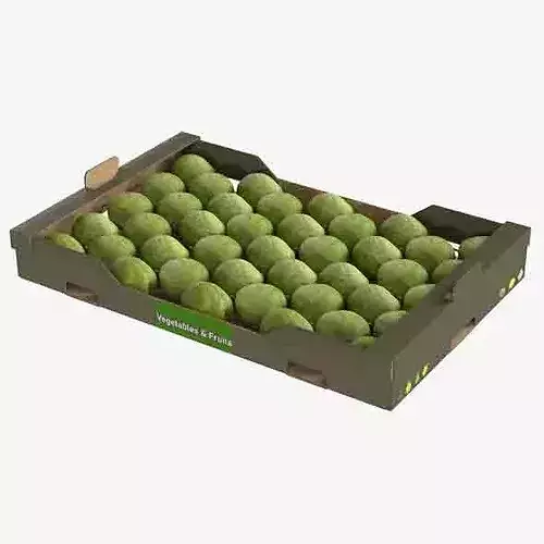 Guava Cardboard Fruit Box Low-poly 3D model 6