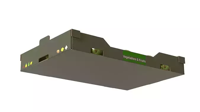 Guava Cardboard Fruit Box Low-poly 3D model 5