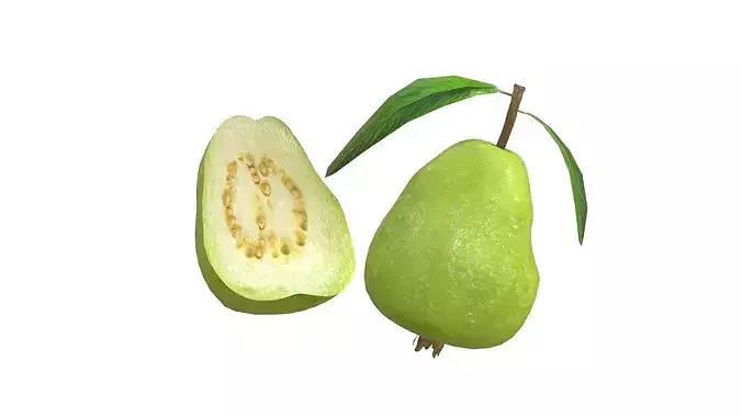 Guava Fruit Low-poly 3D model 2