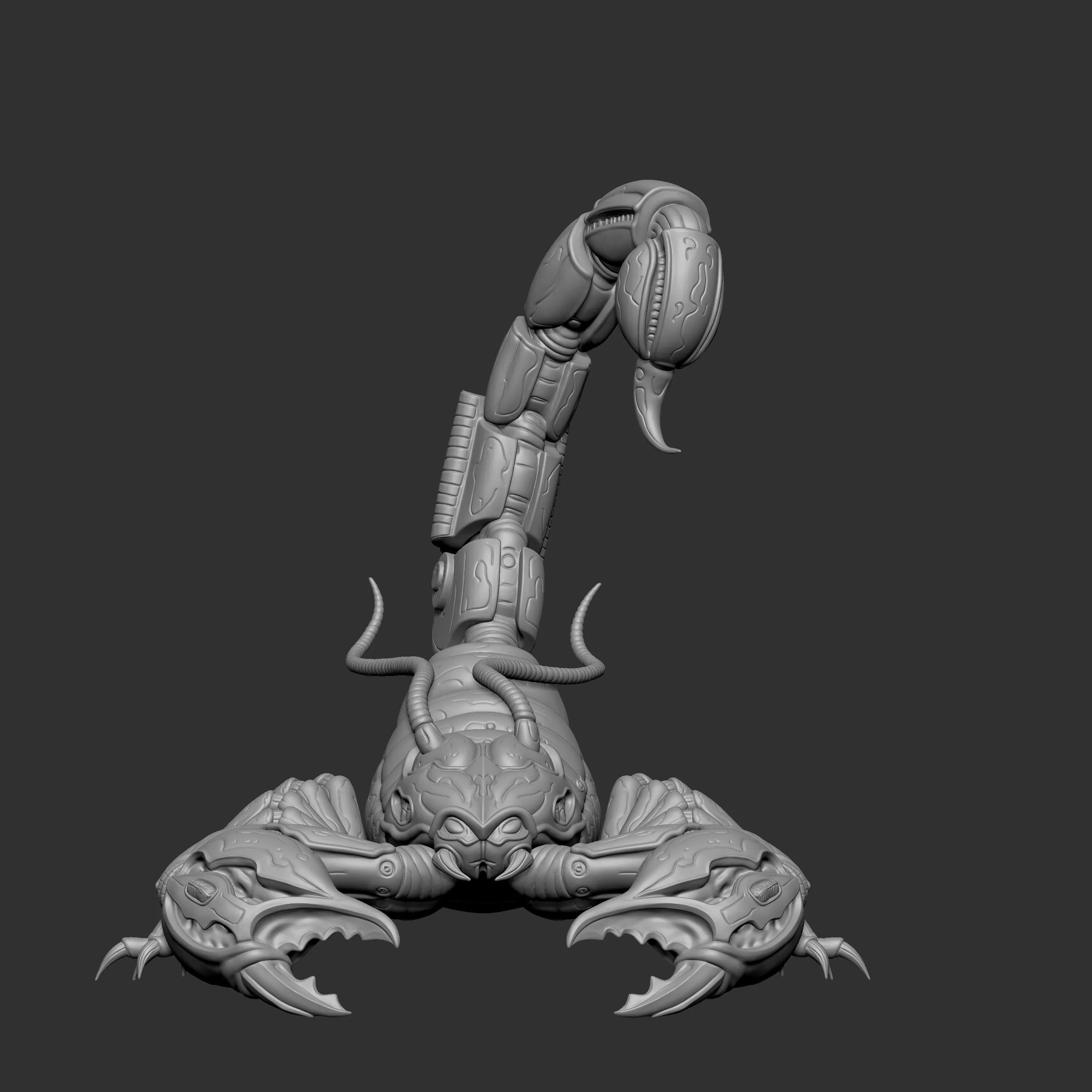 3D model rendering of a Cyber Mecha Scorpion 3D print model