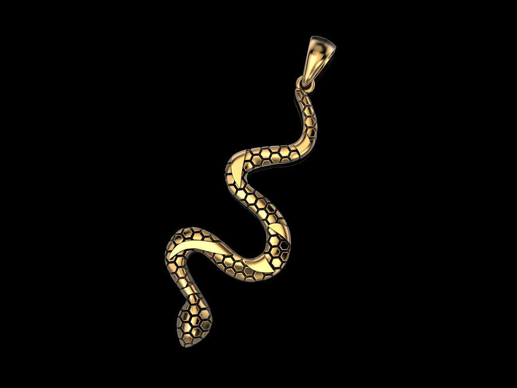 Pendant snake 3D print model_3