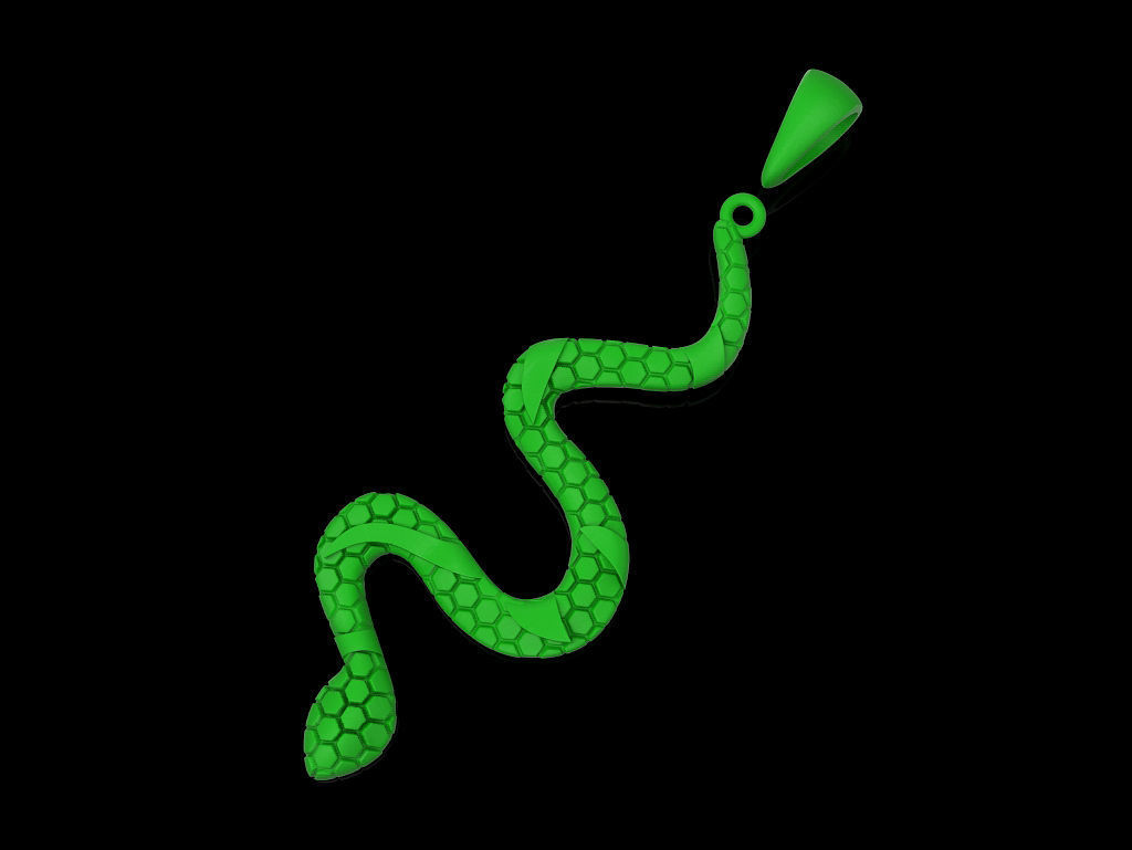 Pendant snake 3D print model_4
