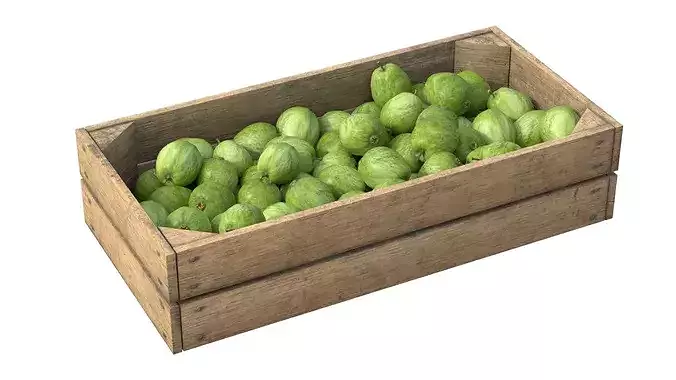 Guava Wooden Crate Low-poly 3D model