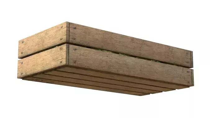 Guava Wooden Crate Low-poly 3D model 5
