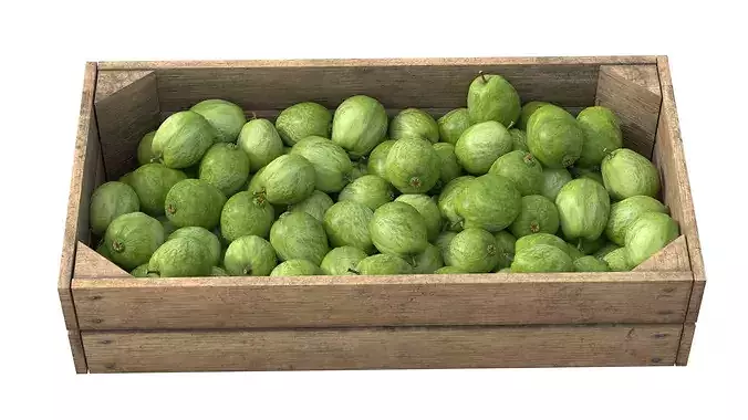Guava Wooden Crate Low-poly 3D model 3