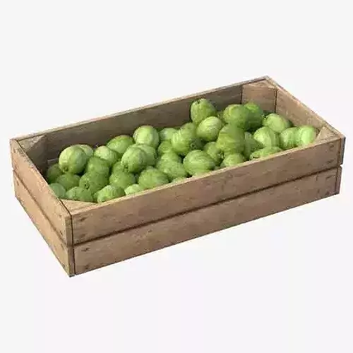 Guava Wooden Crate Low-poly 3D model 6