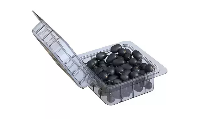 Jambul Fruit Box Plastic Transparent Low-poly 3D model 5
