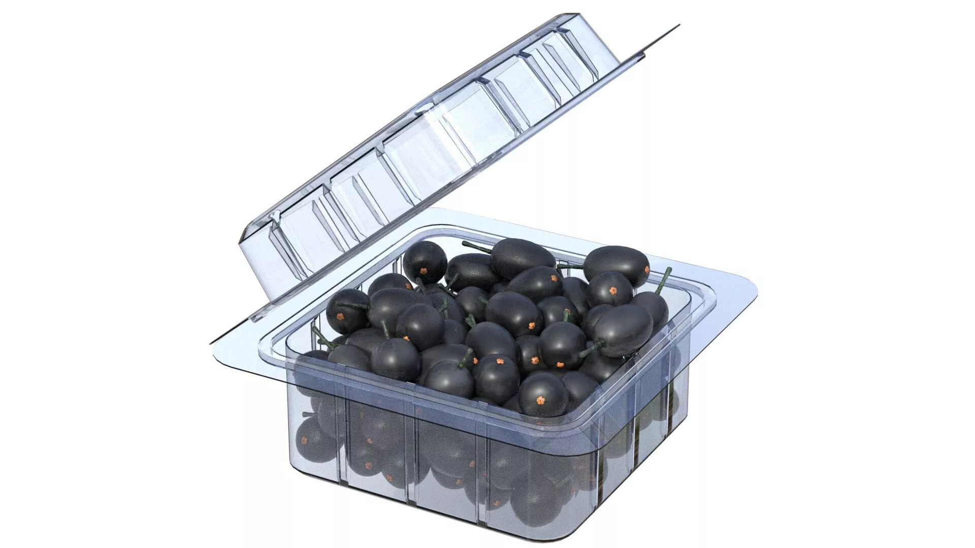 Jambul Fruit Box Plastic Transparent Low-poly 3D model