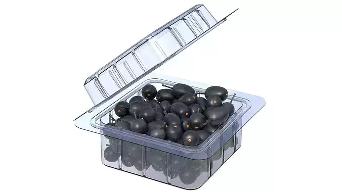 Jambul Fruit Box Plastic Transparent Low-poly 3D model