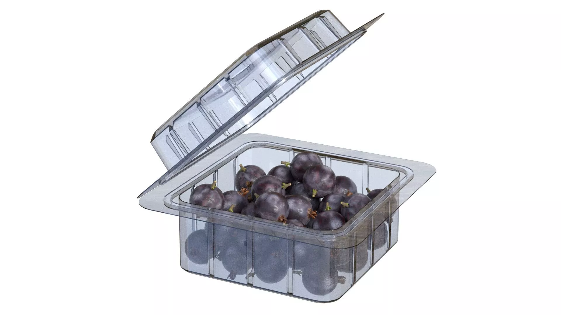 Jostaberry Fruit Box Plastic Transparent Low-poly 3D model