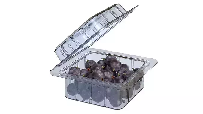 Jostaberry Fruit Box Plastic Transparent Low-poly 3D model