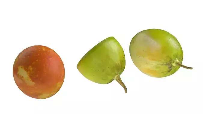 Jujube Fruit Low-poly 3D model 3