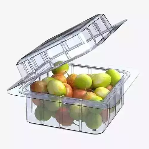 Jujube Fruit Box Plastic Transparent Low-poly 3D model 6