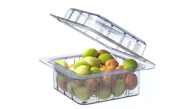 Jujube Fruit Box Plastic Transparent Low-poly 3D model 2