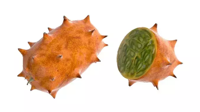 Kiwano Fruit Low-poly 3D model 7
