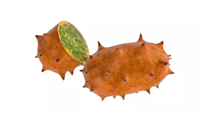 Kiwano Fruit Low-poly 3D model 2