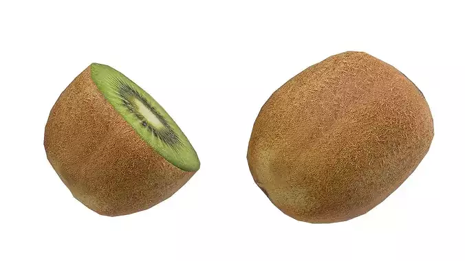 Kiwi Fruit Low-poly 3D model 3