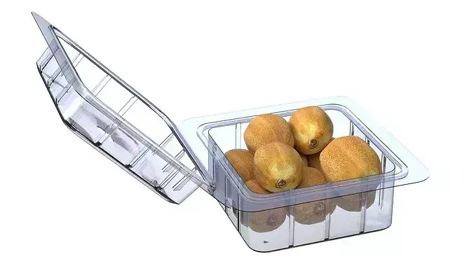 Kiwi Fruit Box Plastic Transparent Low-poly 3D model 5