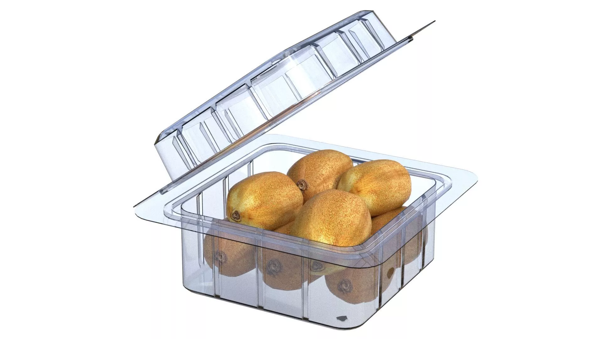 Kiwi Fruit Box Plastic Transparent Low-poly 3D model