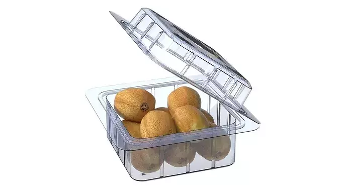 Kiwi Fruit Box Plastic Transparent Low-poly 3D model 2
