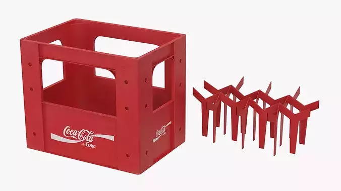 Coca Cola Beverage Transport Container Red 3D model 5