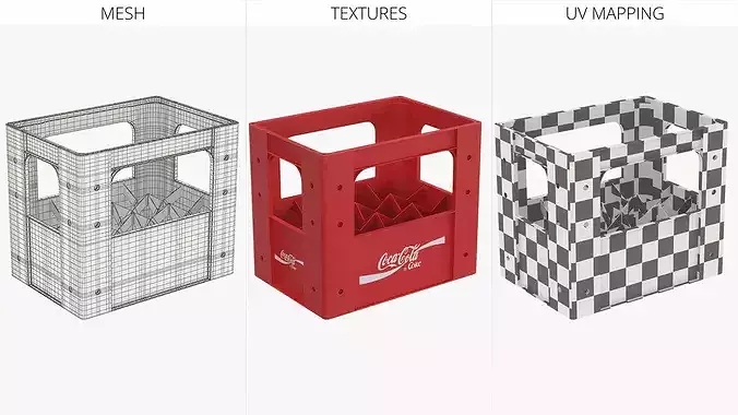 Coca Cola Beverage Transport Container Red 3D model 6