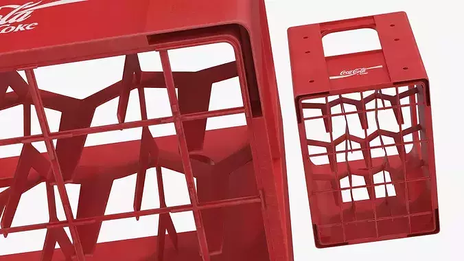 Coca Cola Beverage Transport Container Red 3D model 4