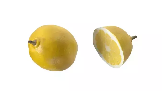 Lemon Fruit Low-poly 3D model 4