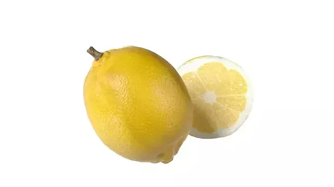 Lemon Fruit Low-poly 3D model 2
