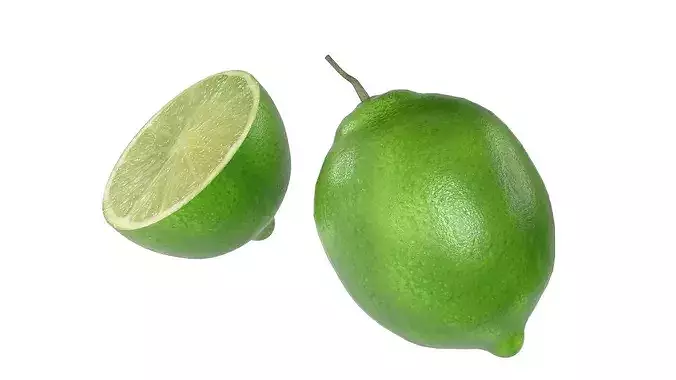 Lime Fruit Low-poly 3D model 2