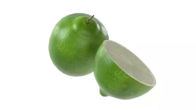 Lime Fruit Low-poly 3D model 4