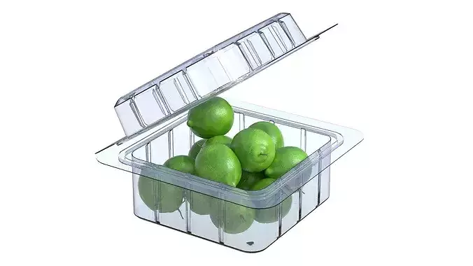 Lime Fruit Box Plastic Transparent Low-poly 3D model 2