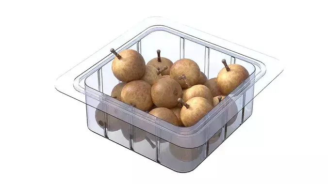 Longan Fruit Box Plastic Transparent Low-poly 3D model 5