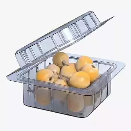 Loquat Fruit Box Plastic Transparent Low-poly 3D model 6