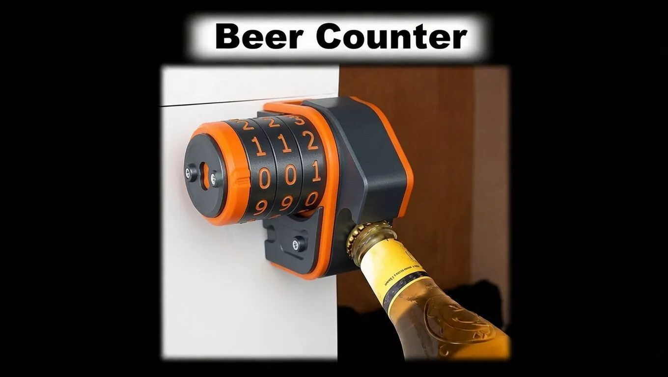 Wall-mounted bottle opener with a counter Free 3D print model