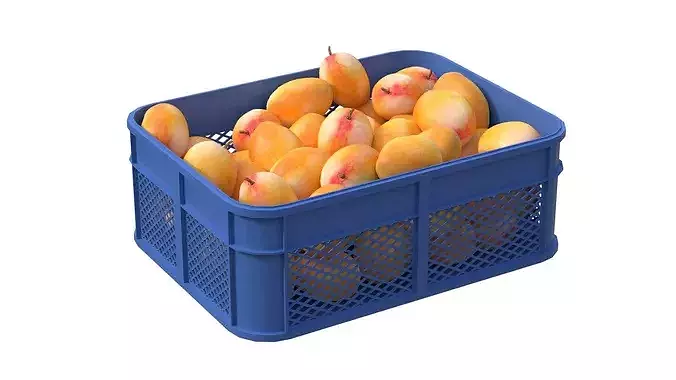 Mango Plastic Crate Low-poly 3D model 2
